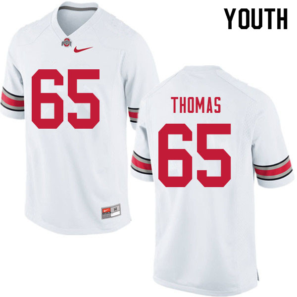 Ohio State Buckeyes Phillip Thomas Youth #65 White Authentic Stitched College Football Jersey